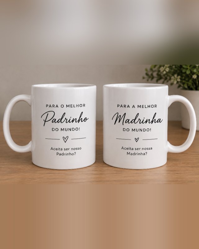 Canecas para padrinhos e madrinhas